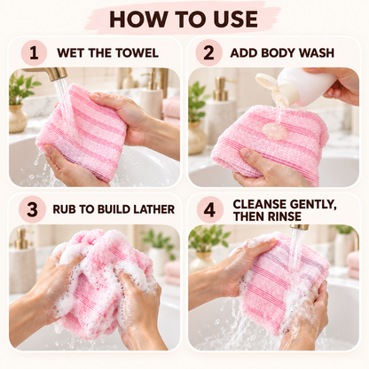 Exfoliating Shower Towels – Soft & Quick-Dry
