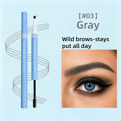 Lazzda Waterproof 2-in-1 Micro-Fork Eyebrow Pen & Tinted Gel