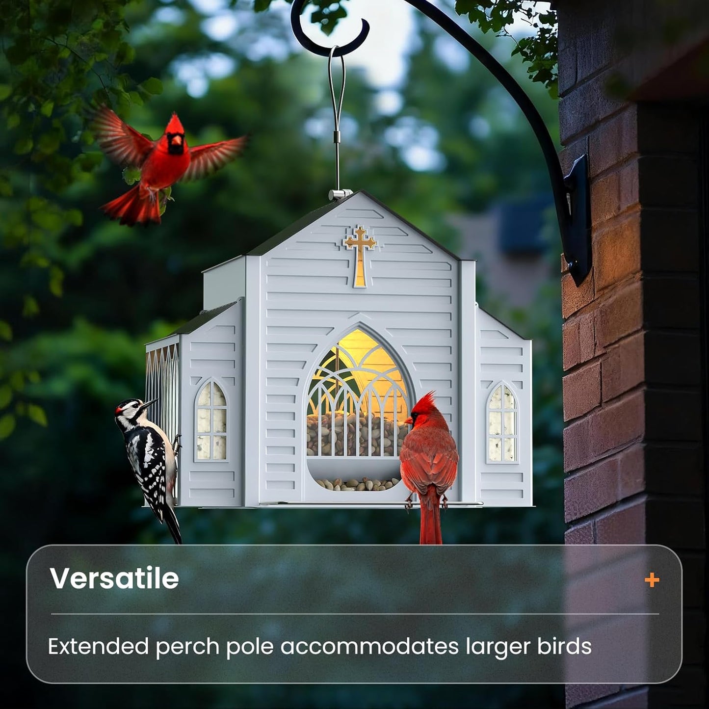 Church-Shaped Solar Bird Feeder