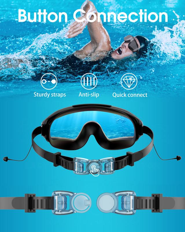 Panoramic Anti-Fog Swim Goggles Set 🏊‍♂️ Crystal-Clear Vision, No Leaks, No Fog!