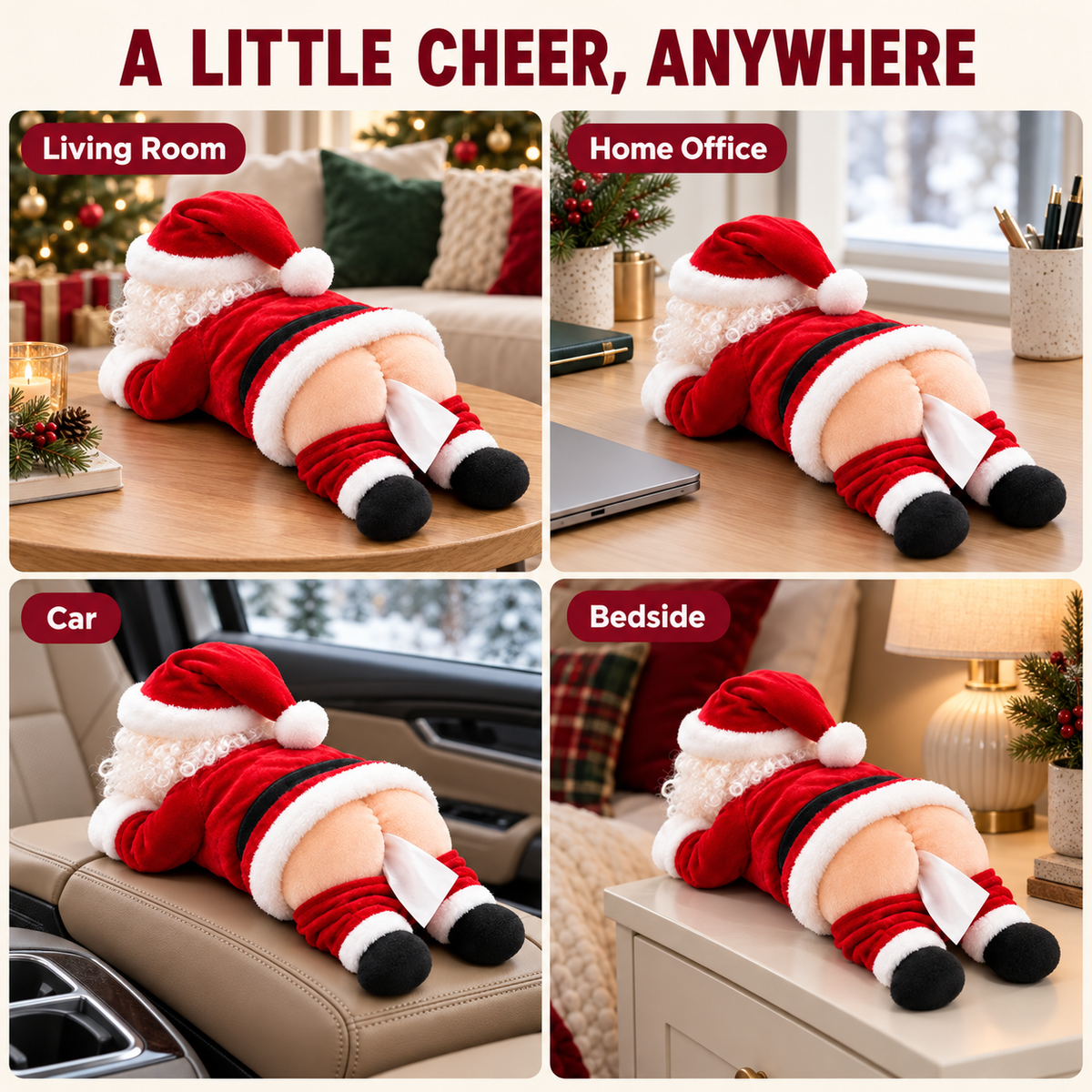 🎅 Funny Santa Butt Tissue Box 🎅