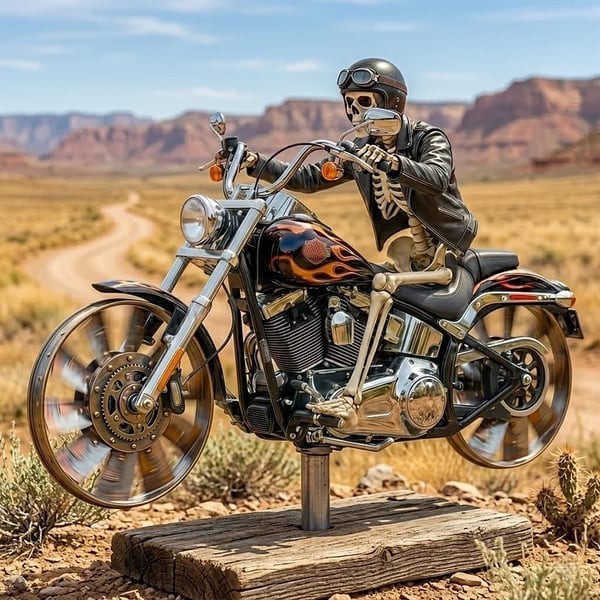 Skull Motorcycle Windmill