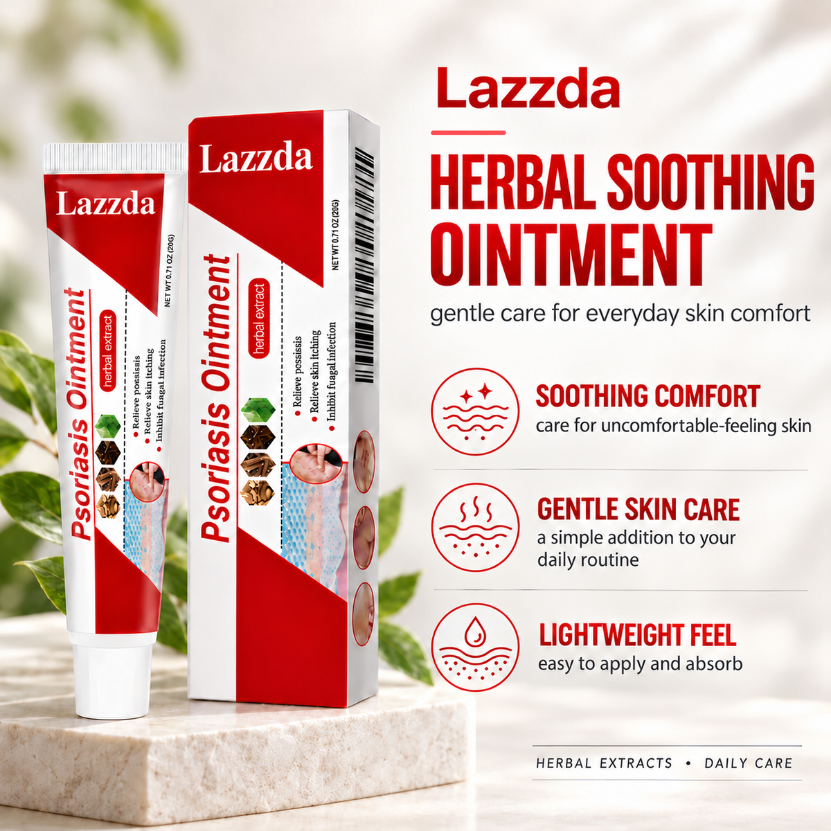 Lazzda Botanical Skin Relief Ointment for Dry, Itchy & Flaky Skin