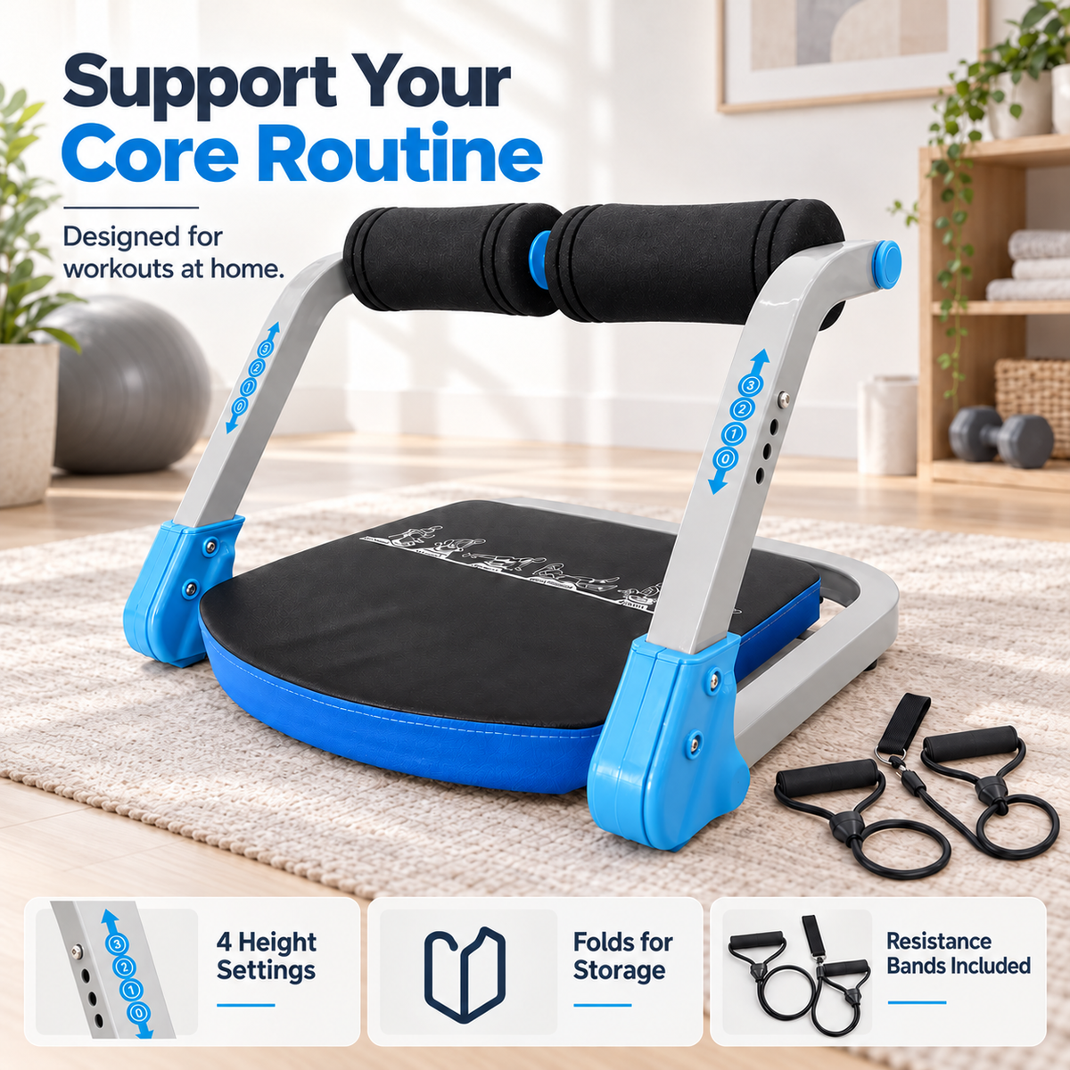 Lazzda Assisted Sit-Up & Ab Trainer