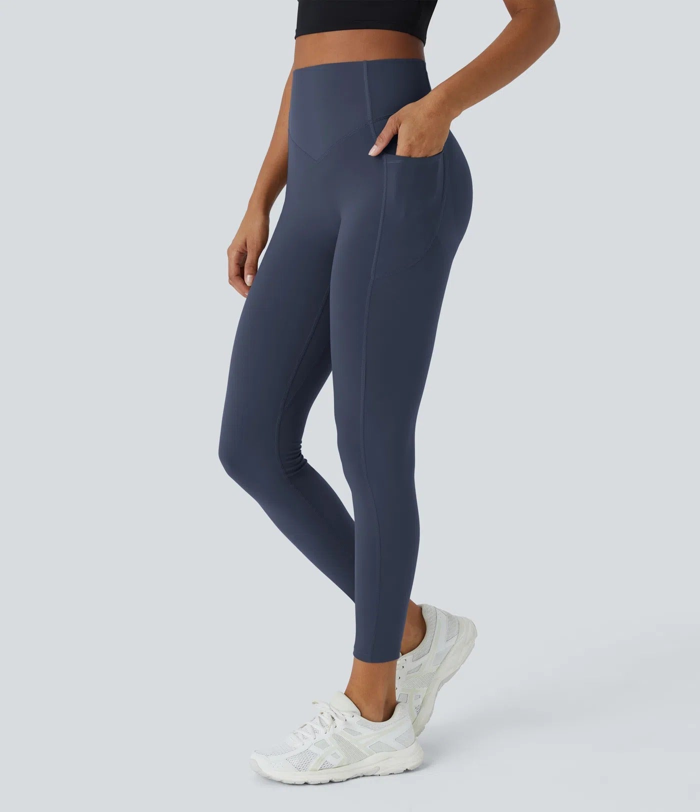 High Waisted Tummy Control Side Pocket Shaping Training Leggings
