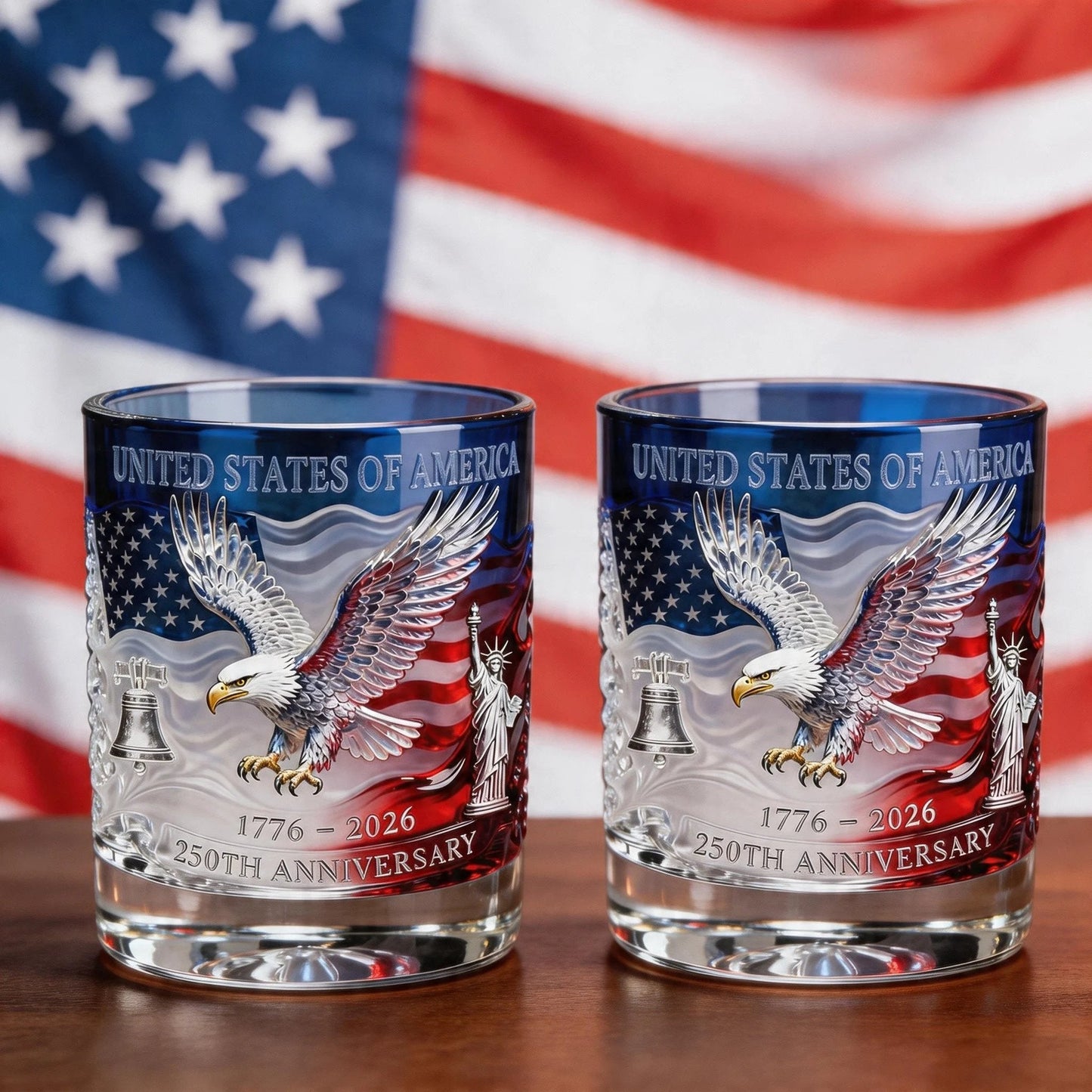 🏆Flash Sale⚡ 66K+ SOLD! 🎁US 250th Anniversary Patriotic Whiskey Glass 1776-2026
