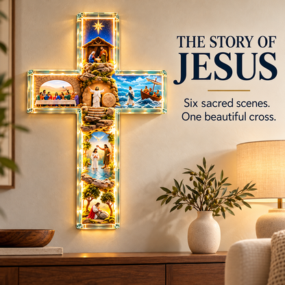 ✝️The Story of Jesus in 6 Scenes Cross Lamp