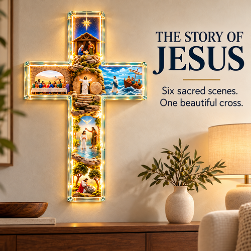 ✝️The Story of Jesus in 6 Scenes Cross Lamp