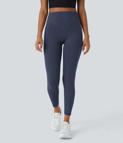 High Waisted Tummy Control Side Pocket Shaping Training Leggings