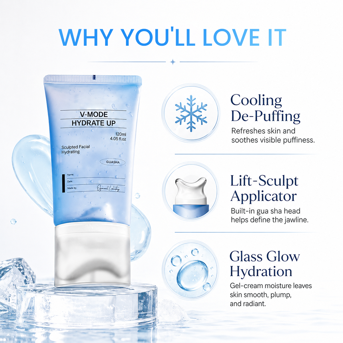 PDRN Peptide Glow Face Cream with Gua Sha