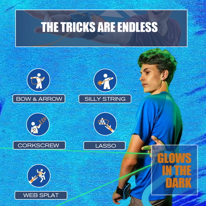 Der weltweit erste String-Launch-Webshooter, der im Dunkeln leuchtet