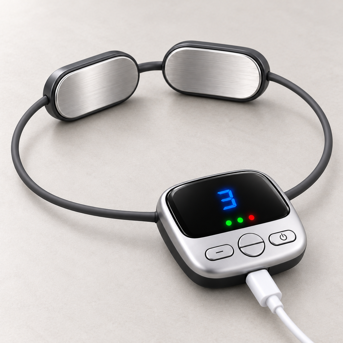🔥Mini Necklace-Style Neck Massager - 4 Modes, 9 Intensity Levels, 3 Heat Settings, Smart Dual-Pulse Pendant Design