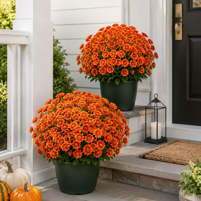 🌼- Artificial Outdoor Sunset Mums Flowers - UV resistant, Waterproof, Windproof