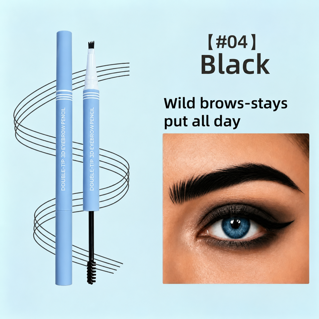 Lazzda Waterproof 2-in-1 Micro-Fork Eyebrow Pen & Tinted Gel