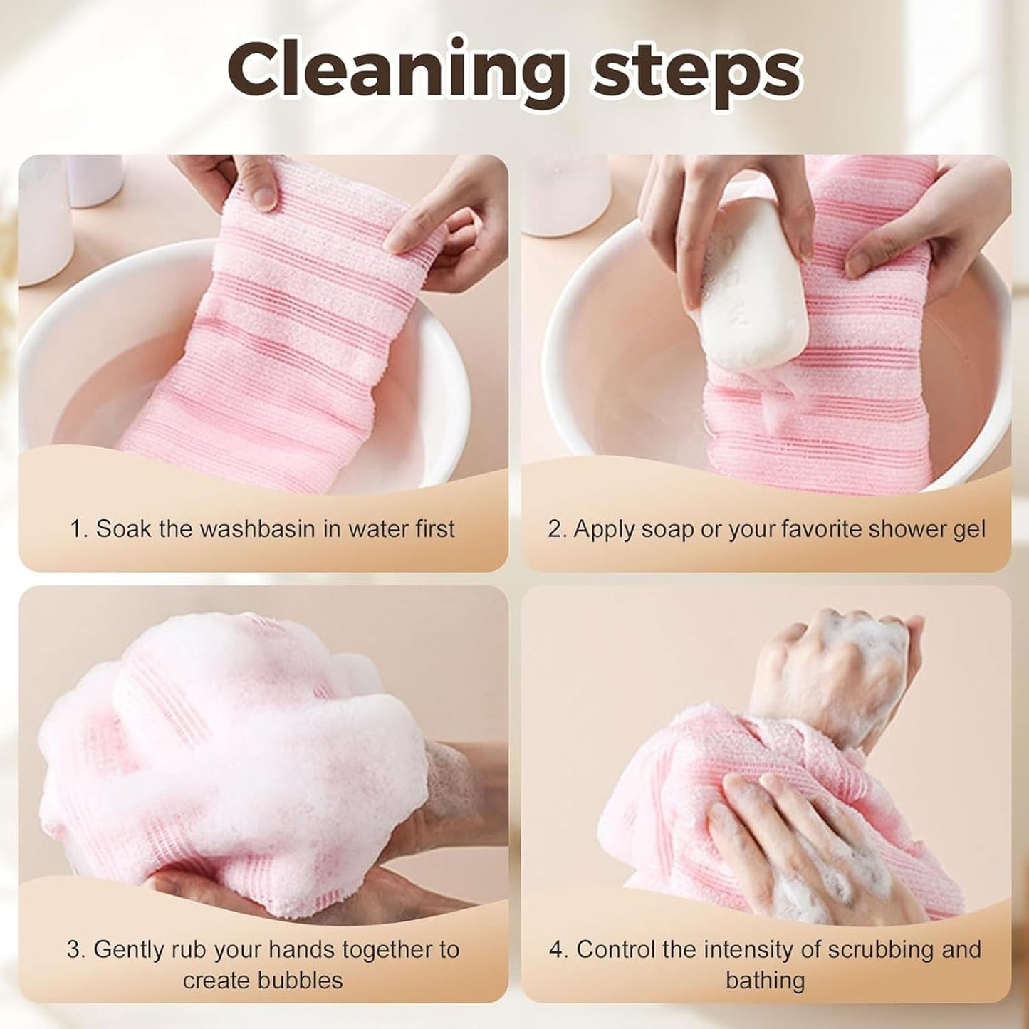 Exfoliating Shower Towels – Soft & Quick-Dry