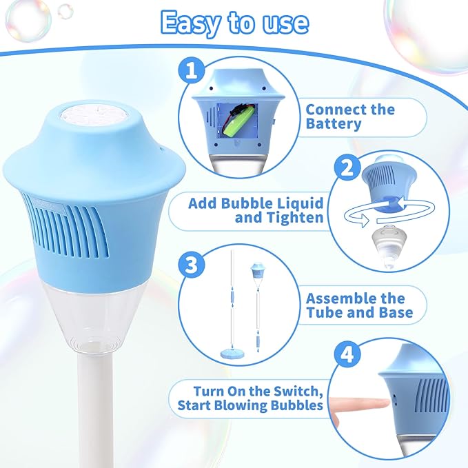 Kids Automatic Bubble Machine with Lights & Music