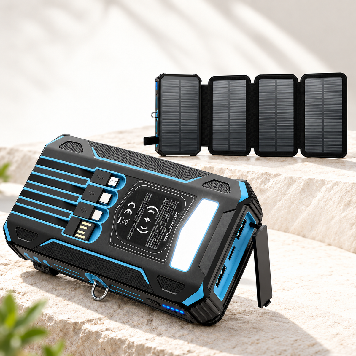 Lazzda 48000mAh Solar Power Bank Wireless Charger