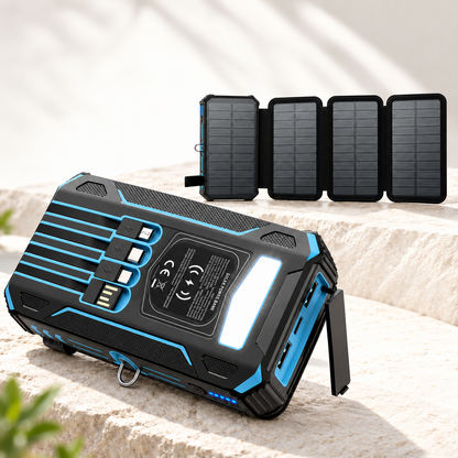 Lazzda 48000mAh Solar Power Bank Wireless Charger