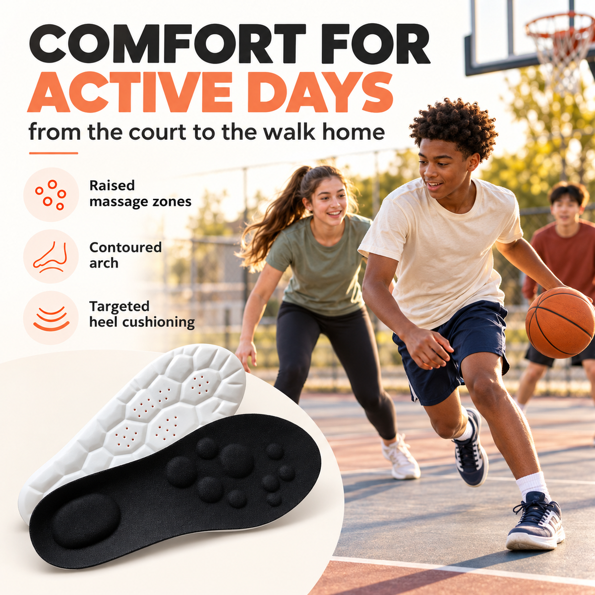Kids’ Massage Insoles – Cushioned Comfort for Growing Feet