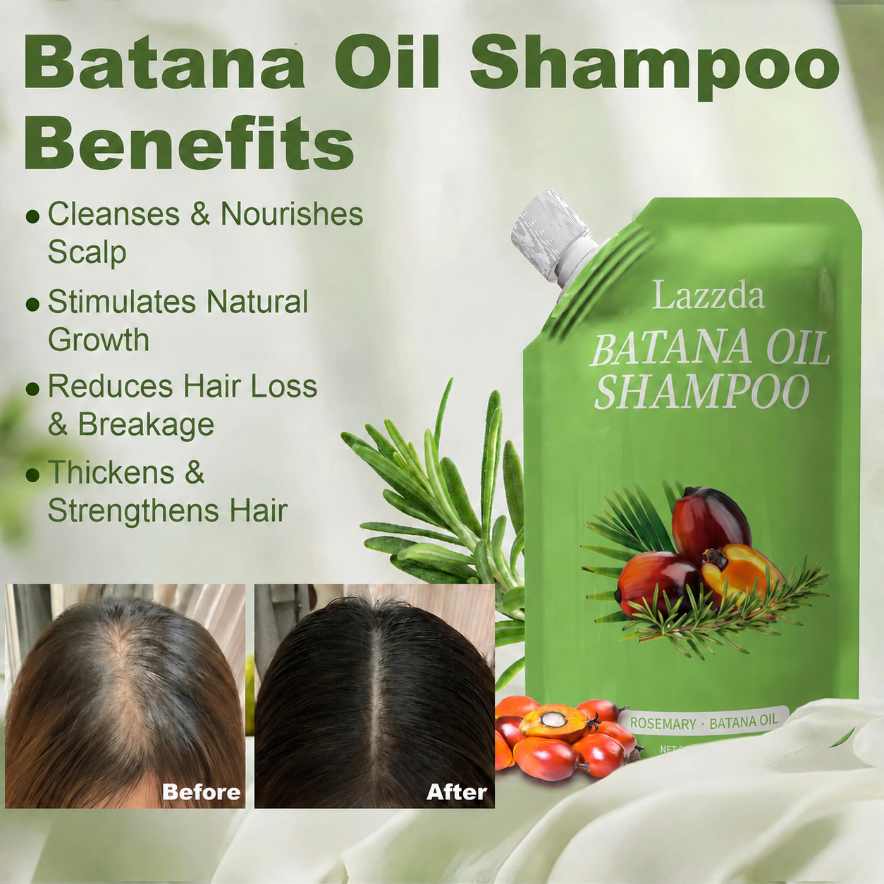 Batana Oil Rosemary Shampoo for Hair Growth