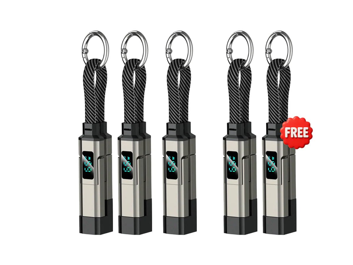 🔥4-in-1 Digital Display Keychain Charging Cable