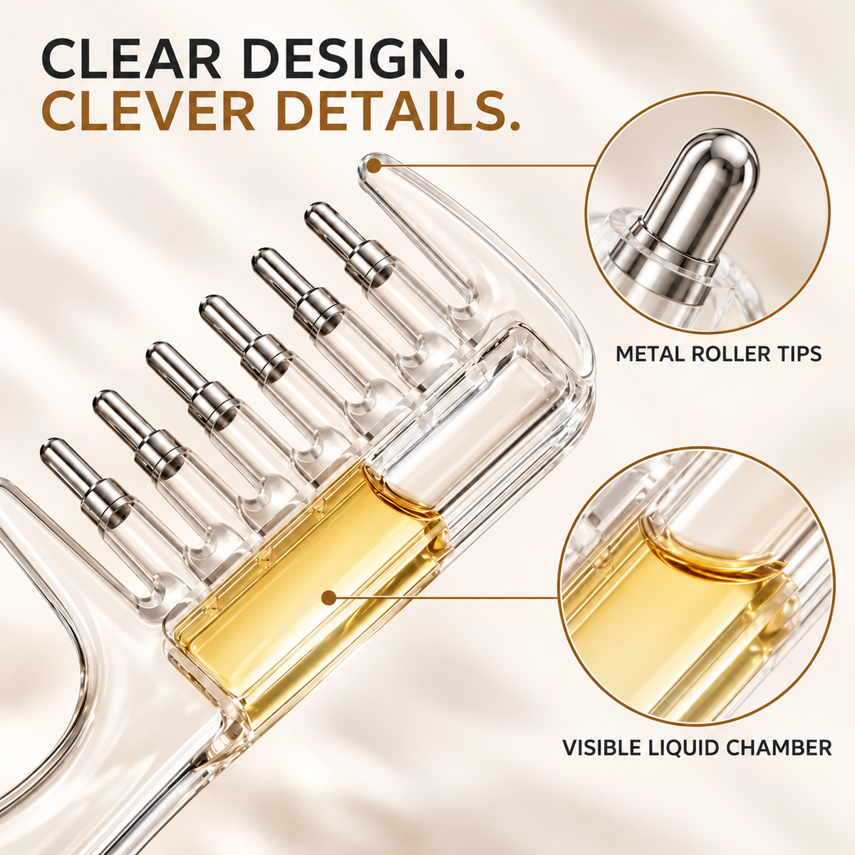 Scalp Liquid Applicator Comb, Refillable Hair Root Oil Massage Comb for Hair Care Treatment( Only Comb)
