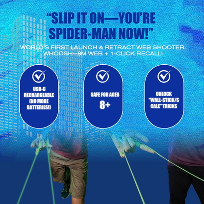 Der weltweit erste String-Launch-Webshooter, der im Dunkeln leuchtet