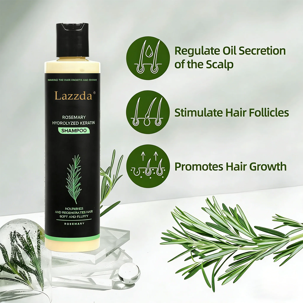 Lazzda Organic Rosemary Hair Growth Shampoo