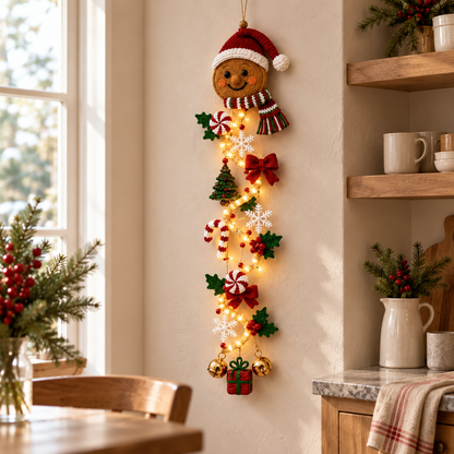 🎄 Glowing Christmas Door Hanger | 6 Festive Lighted Designs with Warm Glow, Dimensional Details & Space-Saving Vertical Décor ✨