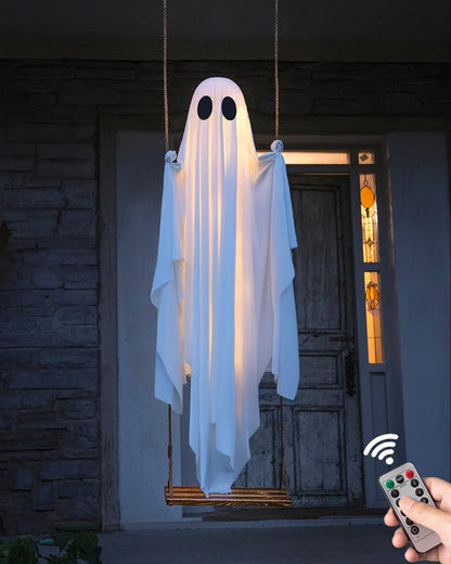 🎃Hanging Swing Ghost Halloween Decor with String Lights👻