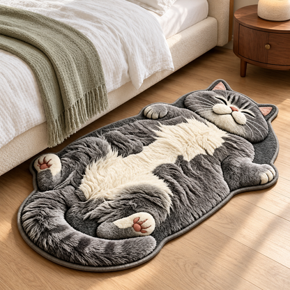 Chubby Tabby Cat Shaped Rug 🐱🤎