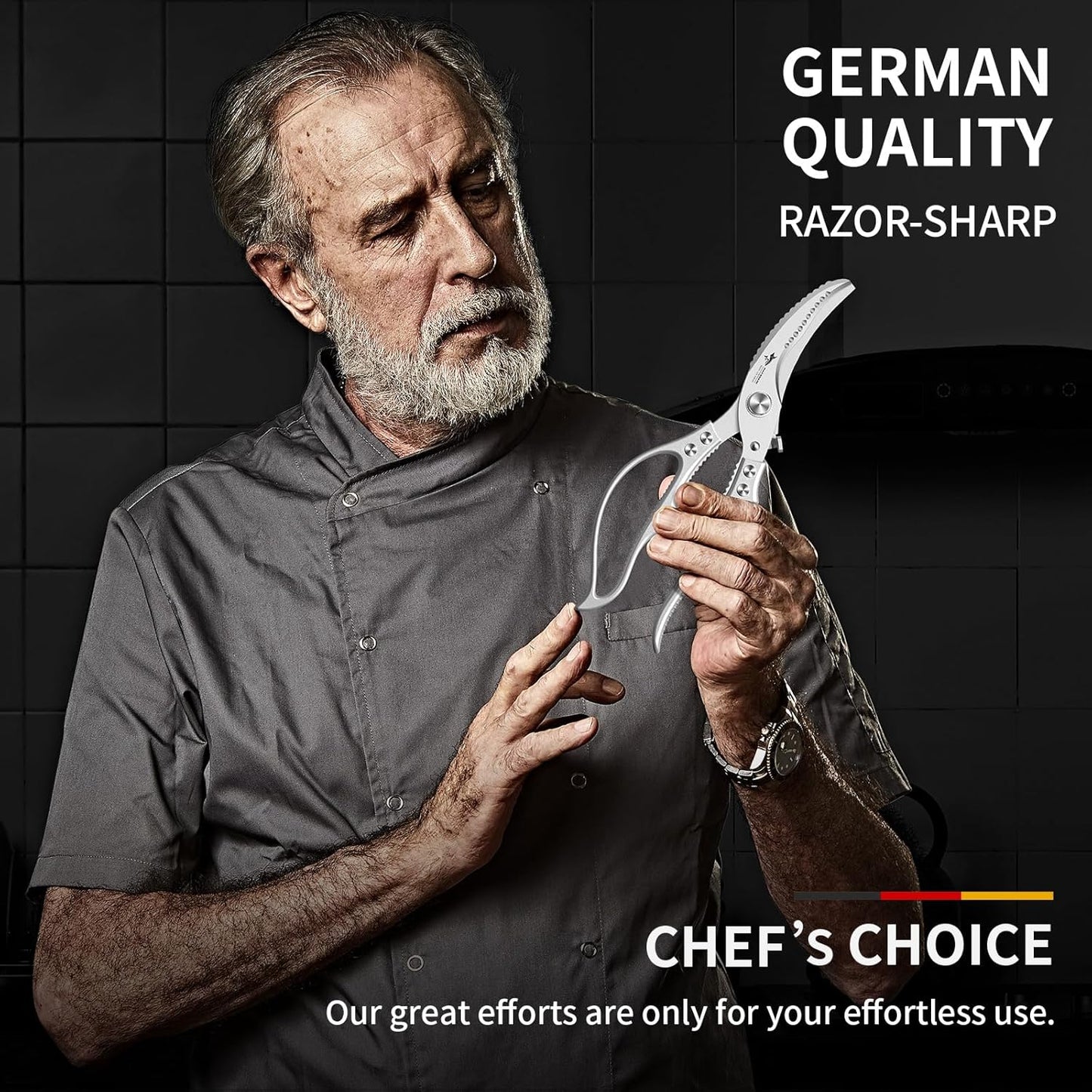 ✂️ Heavy-Duty Multifunction Kitchen Shears – 4-in-1 Tool with Fish Scaler, Bottle Opener & Safety Lock 🔪