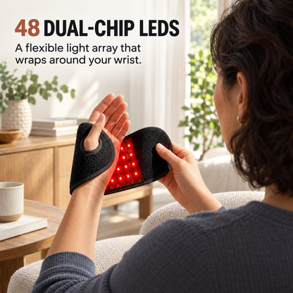 Lazzda Red Light Therapy Wrist Wrap for Carpal Tunnel – 3 Heat Levels