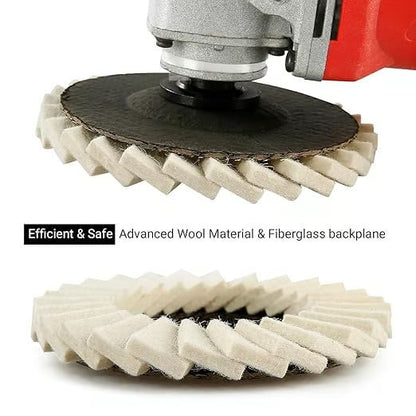 5Inch Wool Polishing Wheels Set for Angle Grinders