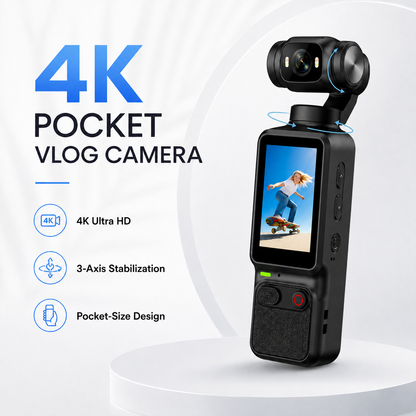 2026 4K Vlog Camera Pocket Stabilized Video Camera