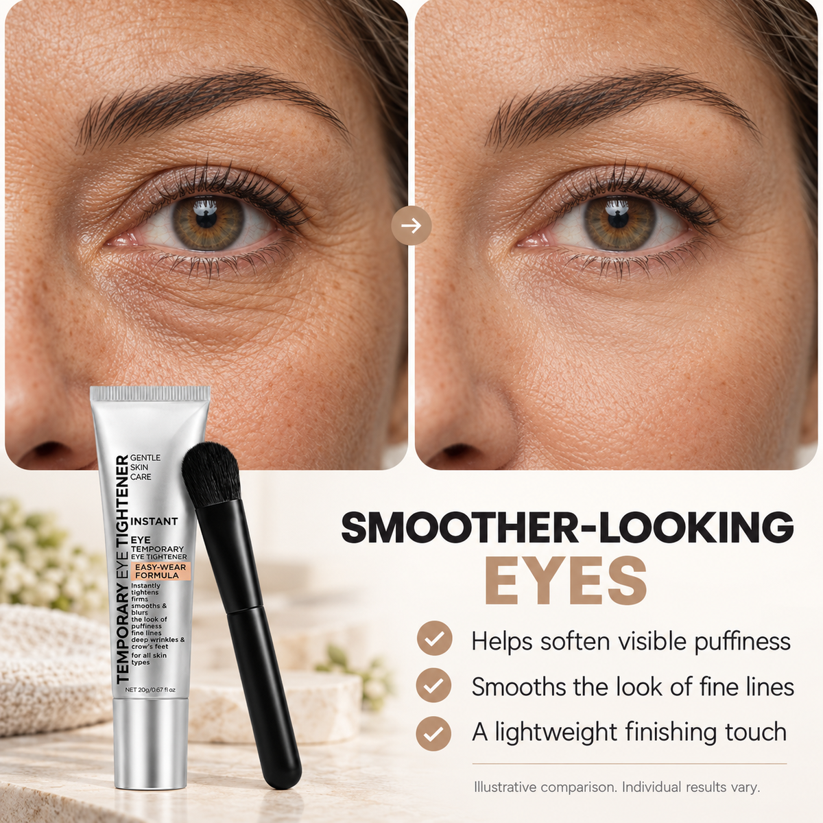 A smoother-looking eye area