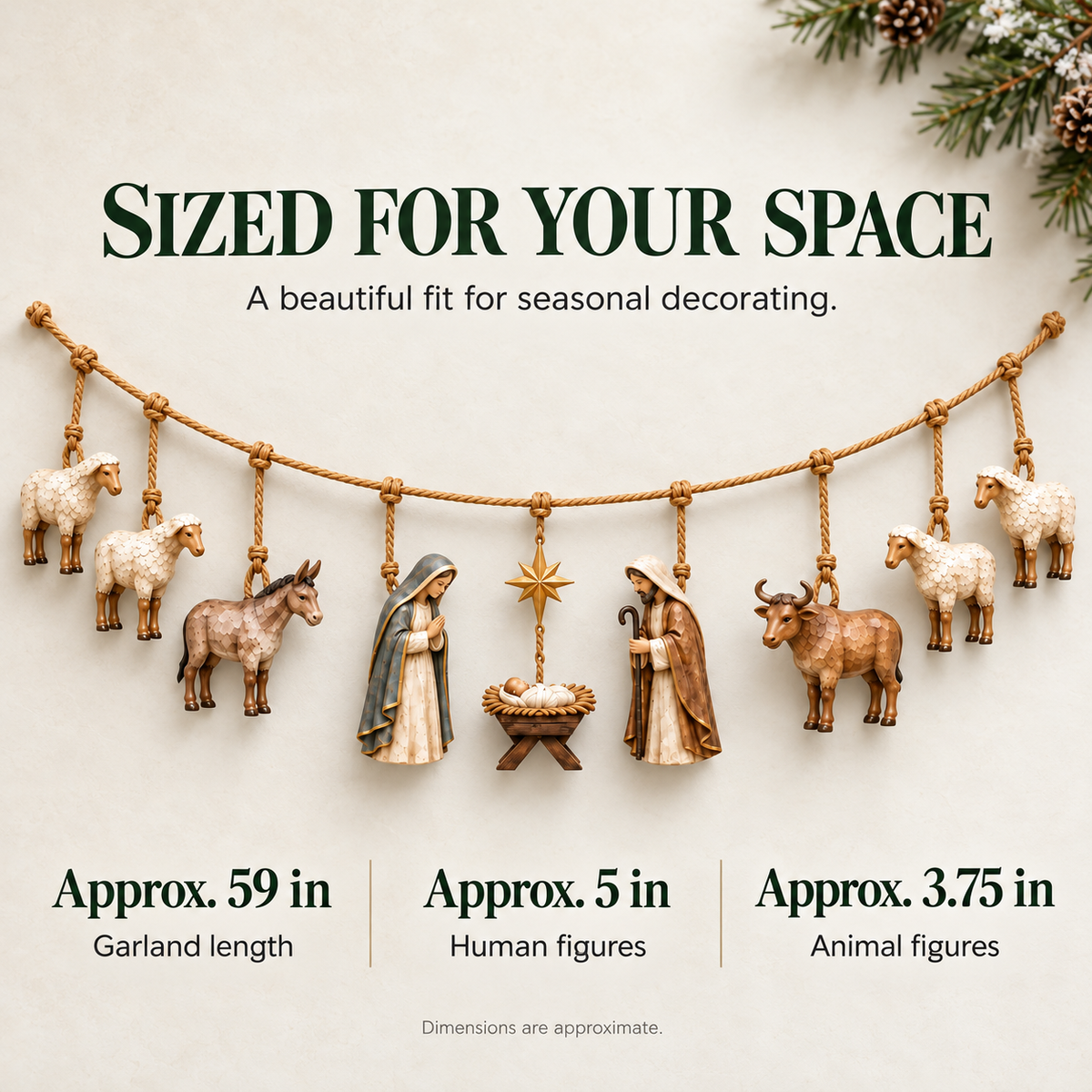 ✝️🎄Handcrafted Wooden Nativity Garland