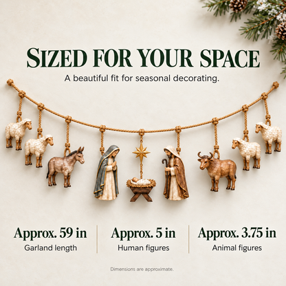 ✝️🎄Handcrafted Wooden Nativity Garland