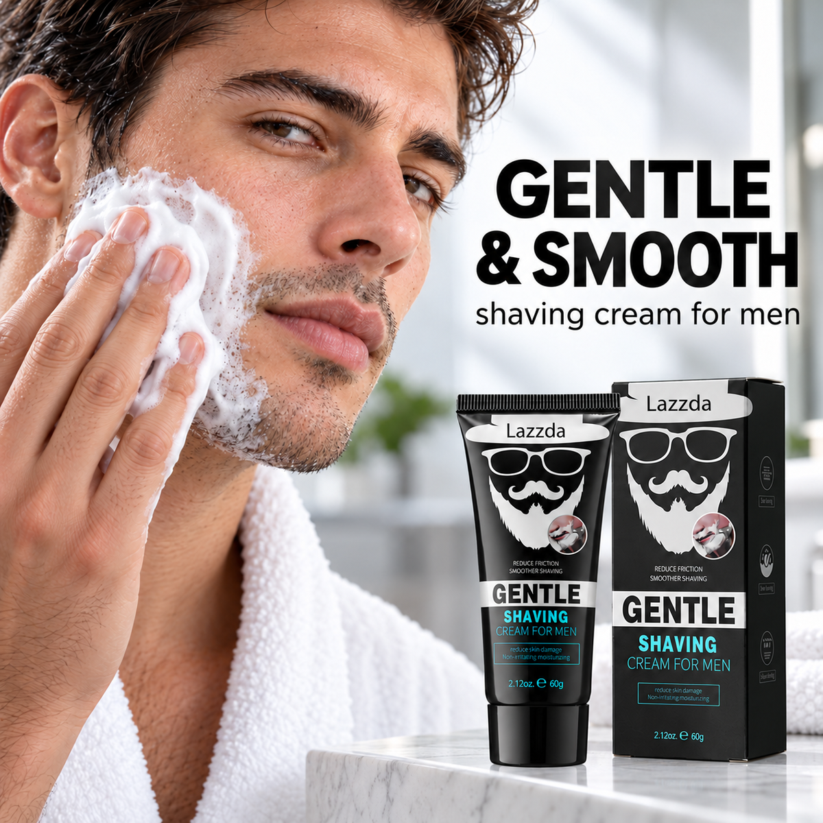 Lazzda Men’s Smooth Glide Shaving Cream
