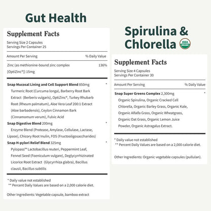 Gut Reset Bundle - Gut Health + Spirulina & Chlorella
