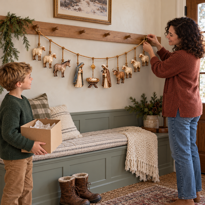 ✝️🎄Handcrafted Wooden Nativity Garland