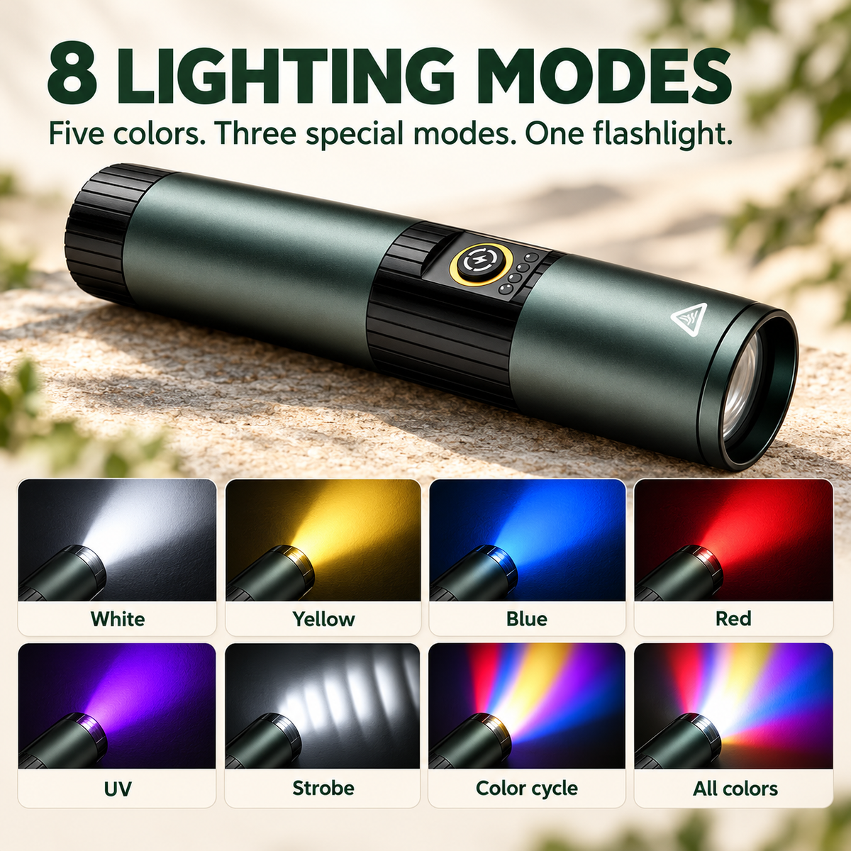 Tactical Flashlight 1800 Lumens Rechargeable