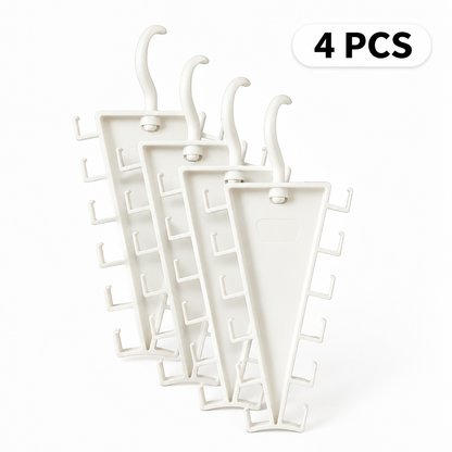 V-Shaped 12-Hook Rotating Closet Organizer, Space-Saving Hanger for Shirts, Pants, Scarves & Accessories