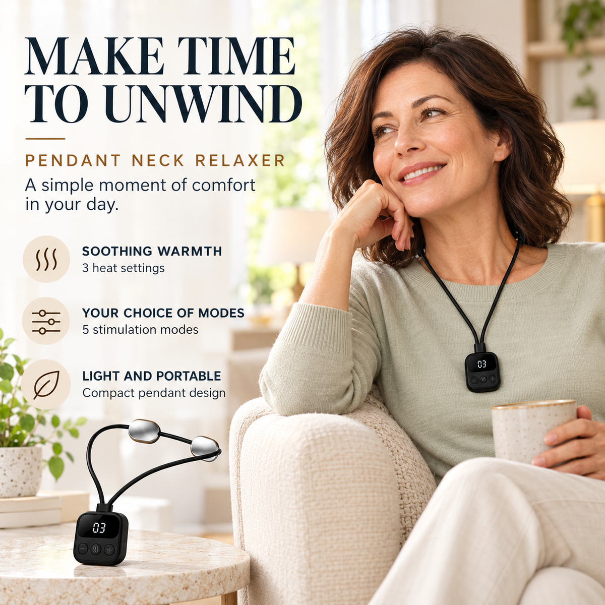 Neck Relaxer with Heat, Cordless