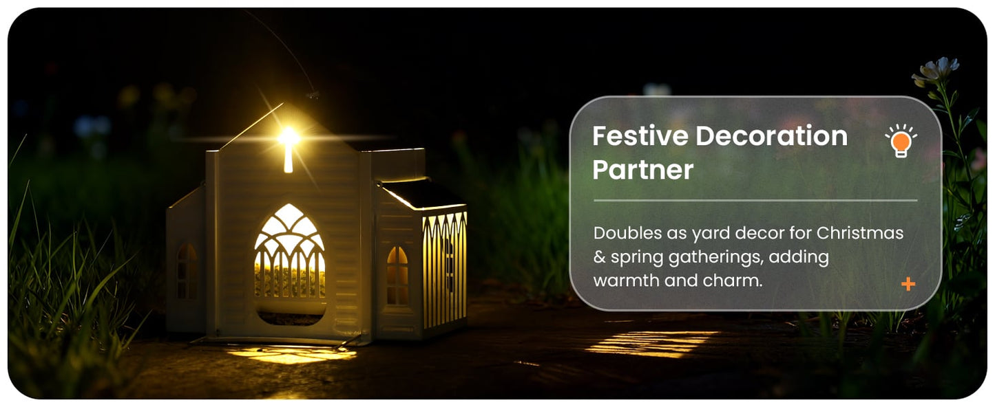 Church-Shaped Solar Bird Feeder