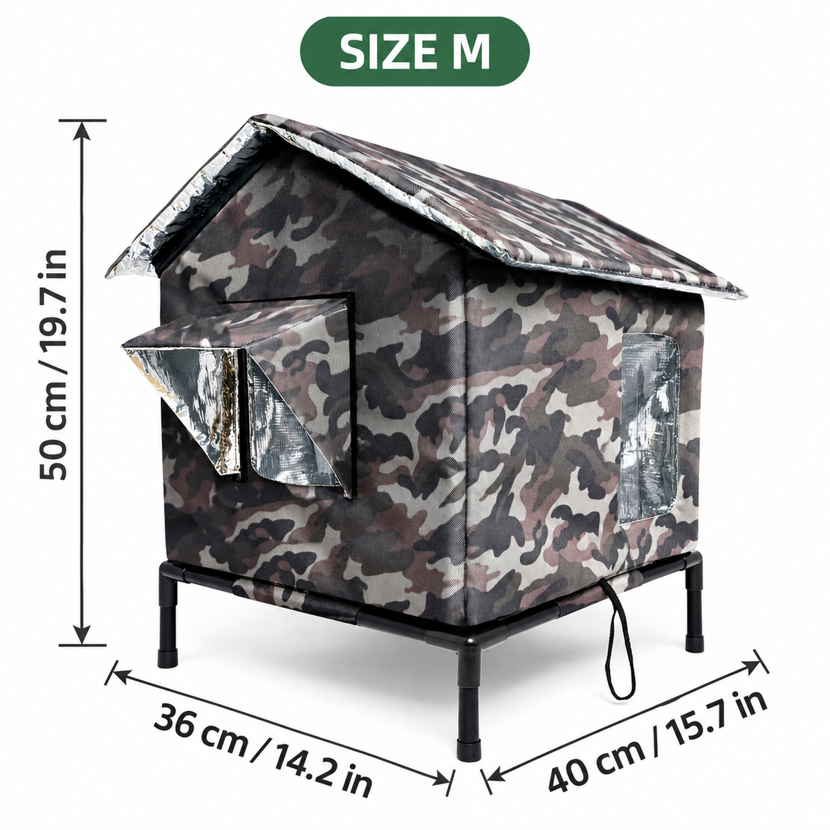 🐱All-Weather Elevated Outdoor Cat House – Waterproof, Thermal Lining, Foldable