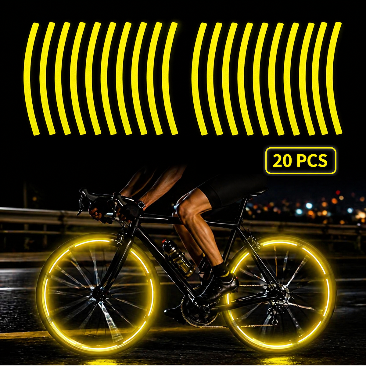 20pcs Reflective Stickersfor Bicycle, Car, Cycling, Bike, Motorcycle