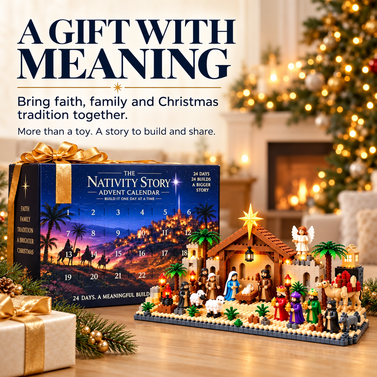 Nativity Advent Calendar – 24-day Buildable Christmas Nativity Set