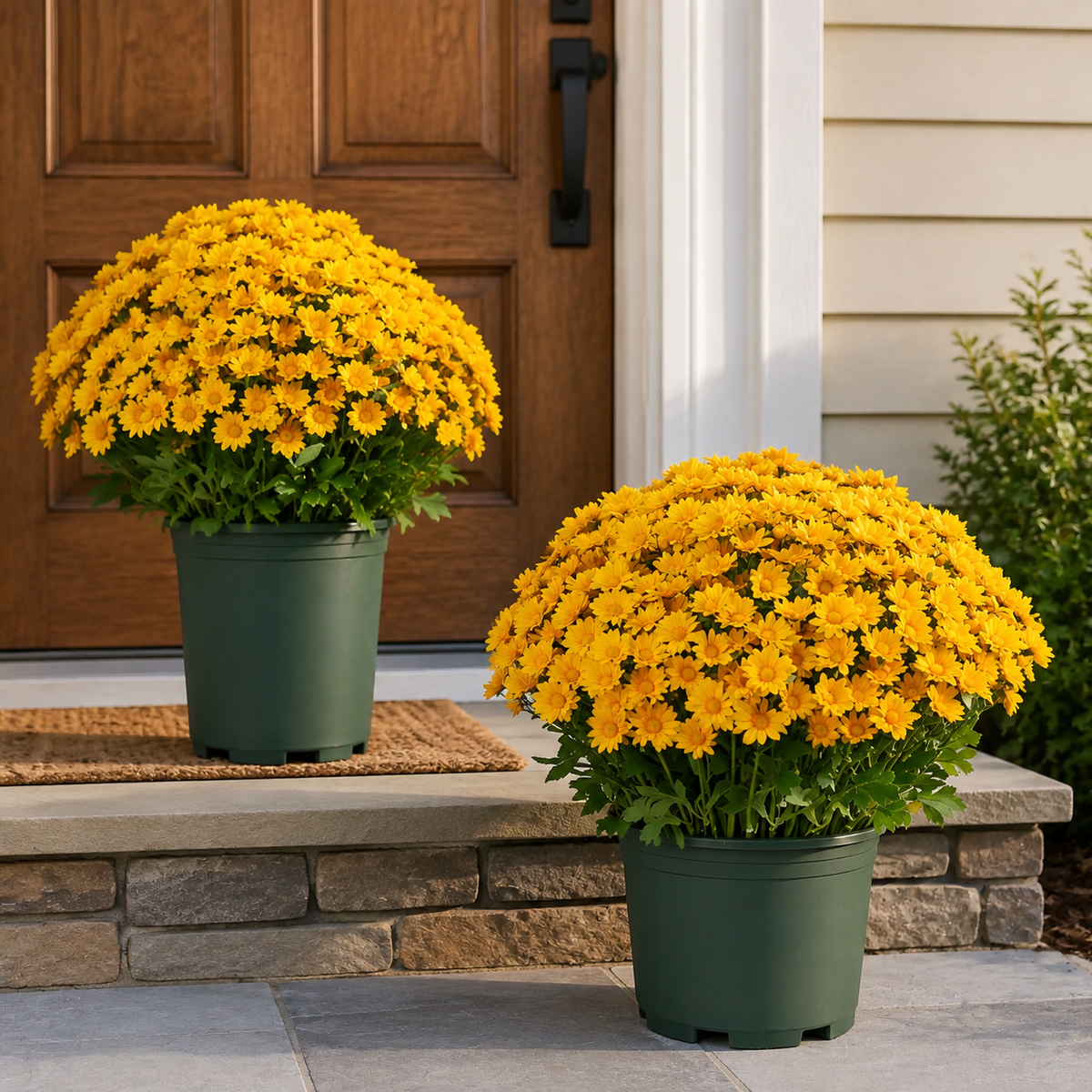 🌼- Artificial Outdoor Sunset Mums Flowers - UV resistant, Waterproof, Windproof