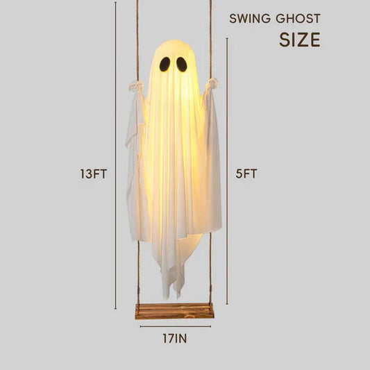 🎃Hanging Swing Ghost Halloween Decor with String Lights👻